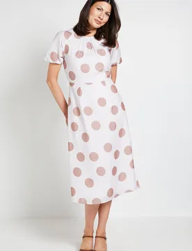 Women's Summer Polka Dot Tea Dress in Ivory Size: 16 - Ivory - Size: 16 - Wallis - FashionsVida
