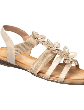 Stretch-Sandalette „Silke“ 38 gold - wonderwalk - FashionsVida