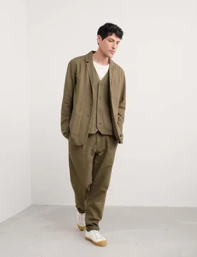 Linen Rich Revere Jacket Green male - Seasalt cornwall - FashionsVida