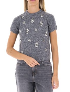 Maglione con strass GRIGIO M