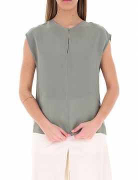 Blusa in cupro GRIGIO TÉ VERDE 40