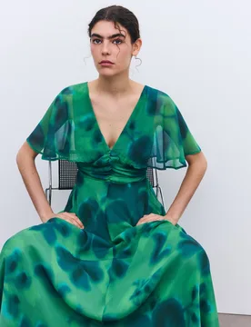 Vestido largo estampado - Tintoretto - FashionsVida