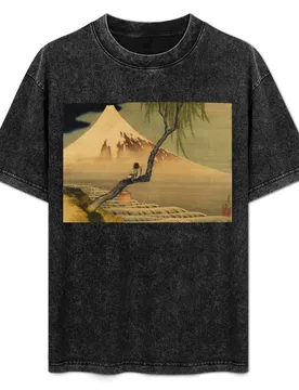 Katsushika Hokusai Boy Viewing Mount Fuji Classic Japanese Painting T-Shirt Fashion Letter Print T-Shirt - Aliexpress - FashionsVida