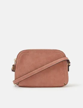 Double Zip Cross Body Bag Pink female - Accessorize - FashionsVida
