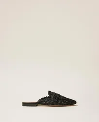 Chaussures mules avec broderie