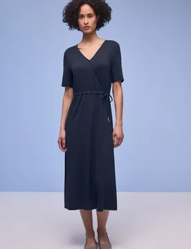 Midi-Kleid mit Wickel-Detail female Blau - Street One - FashionsVida