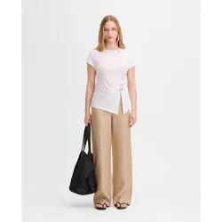 Camiseta de mujer asimétrica hebilla