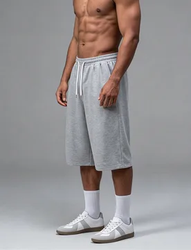 Zenbolt Pantalones cortos largos de pierna ancha relajada de 7/8 para hombre con cintura de cordón, ajuste holgado, pantalones deportivos casuales, p - Shein - FashionsVida