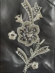 Black Embellished Leather Jacket