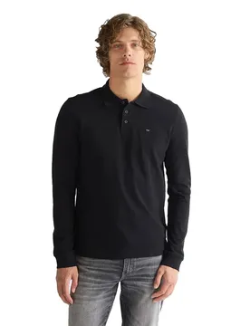 Polo A Maniche Lunghe Black M