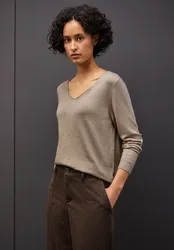 V-Neck Pullover female Beige