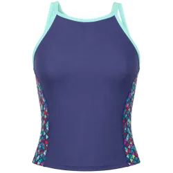 Astro Pop Racerback Tankini Womens Blue Swimsuit Nylon - Size X-Small