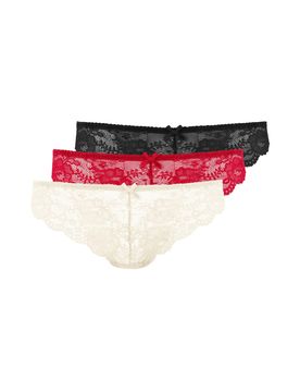 LASCANA Tanga crema / rojo / negro