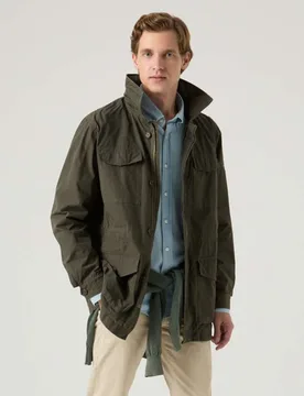 Chaqueta de hombre con cierre de cremallera y botones en verde khaki - Scotta 1985 - FashionsVida