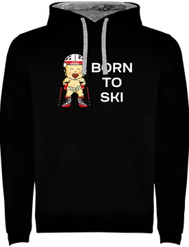 Sweat à Capuche Born To Ski Two-colour Black / Grey S - Kruskis - FashionsVida