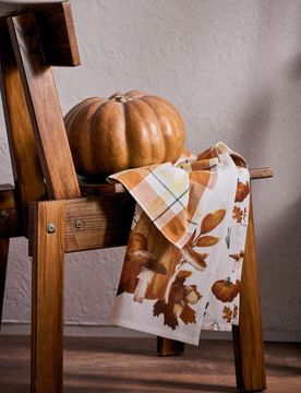 Strofinacci da cucina in cotone con motivo autunnale 3 pack - arancione
