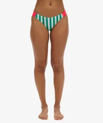 Superdry Damen Gestreifte Raffinierte Bikinihosen Grün - Größe: 44