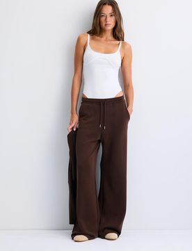 Weiche Palazzo-Jogginghose Braun XL