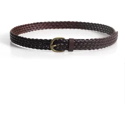 Cinturón de piel trenzada de hombre