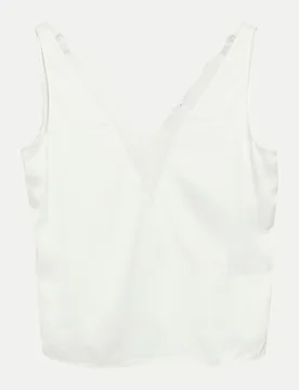 Comma Satintop mit Spitze Weiß 42 - Comma - FashionsVida