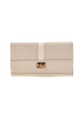 Portafoglio Lungo Rosa Cipria con Monogram e Chiusura Dorata LL26S-506-68