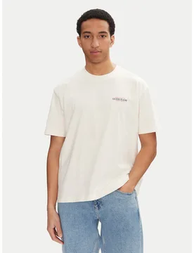 T-Shirt M4BI75 K8FQ4 Écru Overshirt Fit XXL male - Guess Jeans - FashionsVida