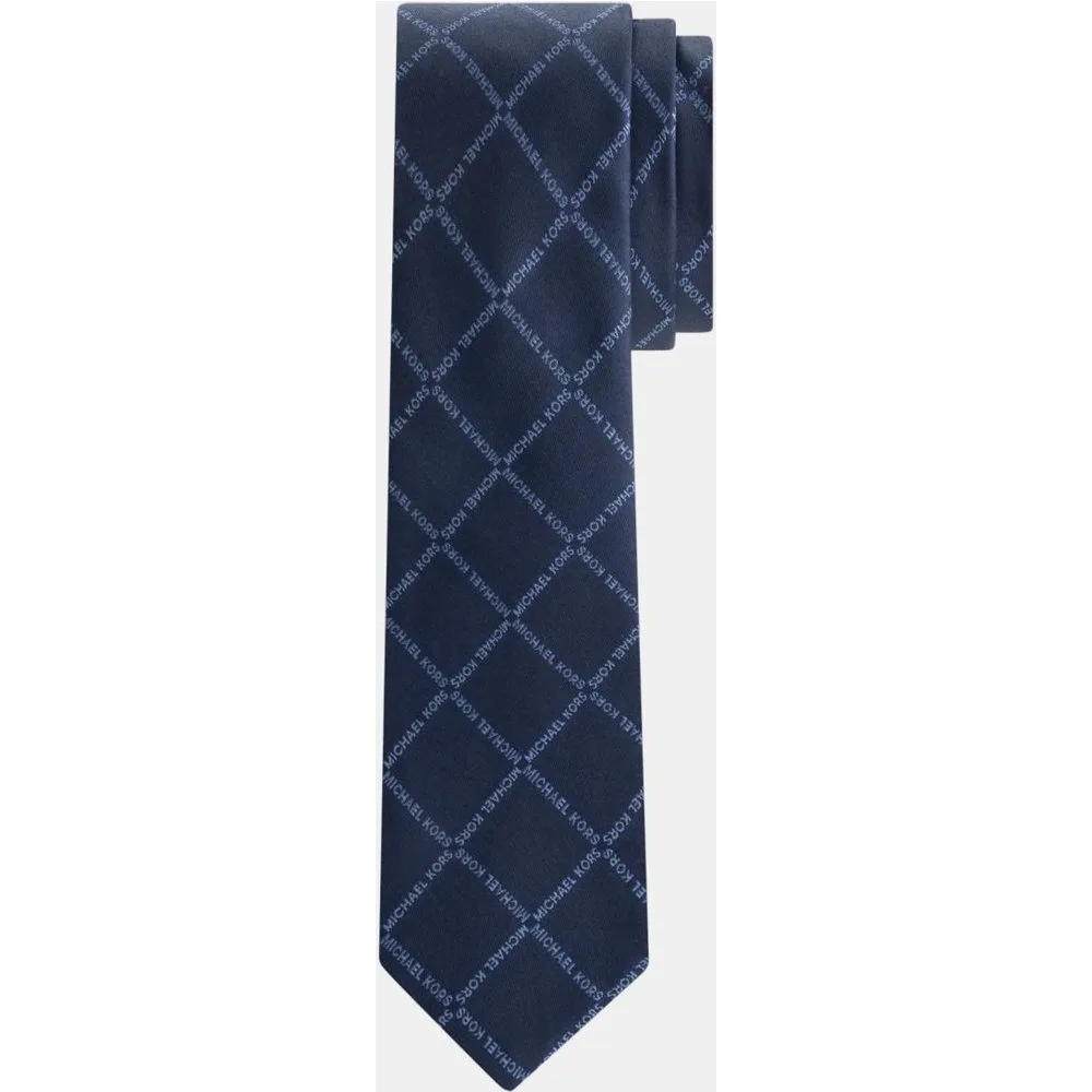 Corbata de hombre de seda con diseño de rombos y logo - Michael Kors - FashionsVida
