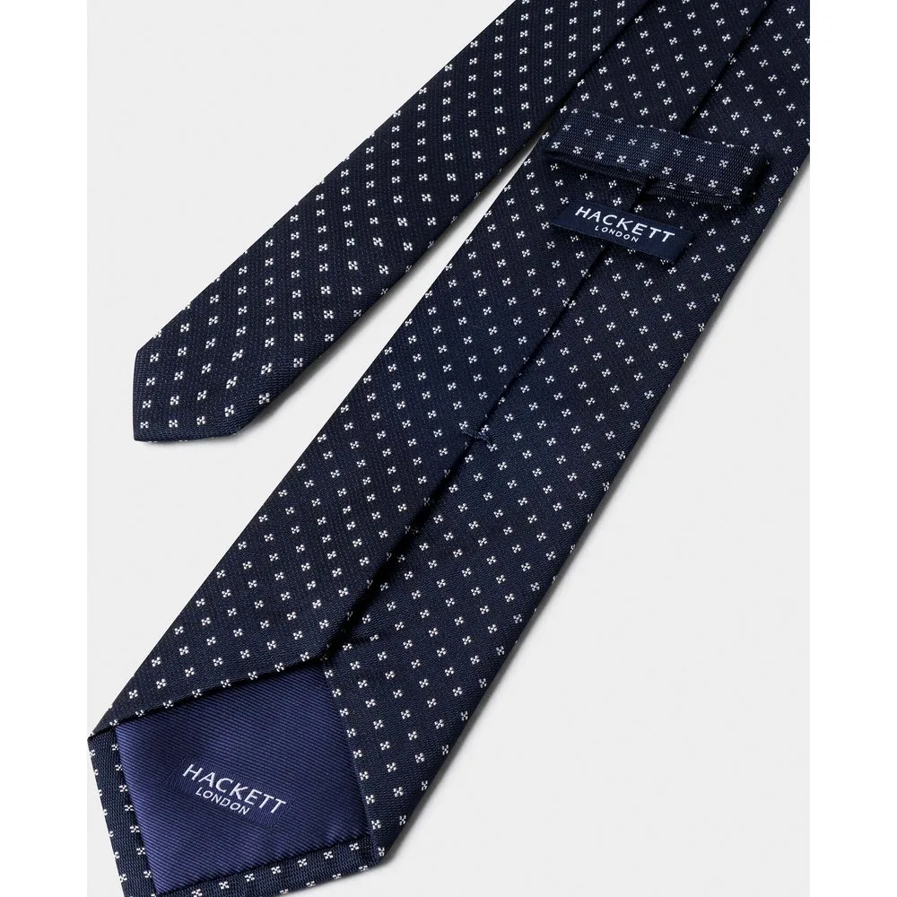 Corbata de seda con diseño de flores geométricas - Hackett - FashionsVida