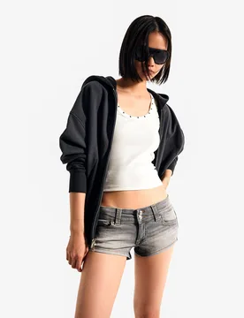 Short En Jean Mini 40 Gris - Bershka - FashionsVida