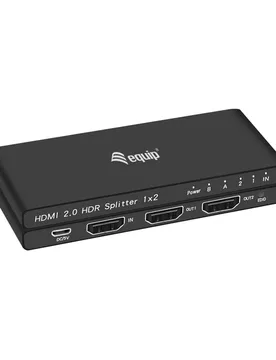 Répartiteur Hdmi Ultra Fin 2 Ports Black One Size unisex - Equip - FashionsVida