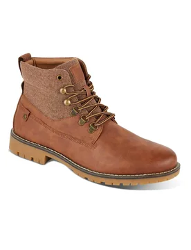 Mens Leather Lace-Up Boots - Tan - Size Uk 9 - Deakins - FashionsVida