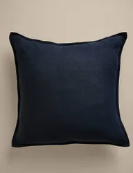 Pure Linen Flange Trim Cushion Navy