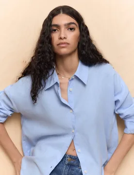 Camisa de manga larga lisa de mujer - Easy Wear - FashionsVida