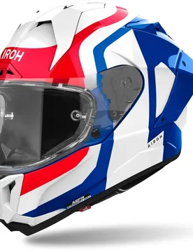 Casco Moto Integrale GP 800 COMPETITION Blu Rosso Luci taglia XL - Airoh - FashionsVida