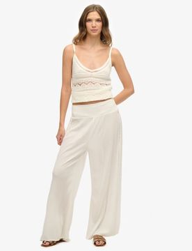 Superdry Damen Strandhose White - Größe: 44