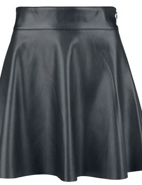Kurzer Rock - NMandy PU HW Flared skirt WVN NOOS - XS bis XL - für Damen - Größe S - schwarz - Frauen - female