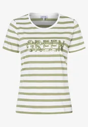 Shirt with Stripes and Artwork wit female