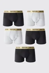 Men's 5 Pack Man Dash Gold Waistband Boxers Size Medium Multi M