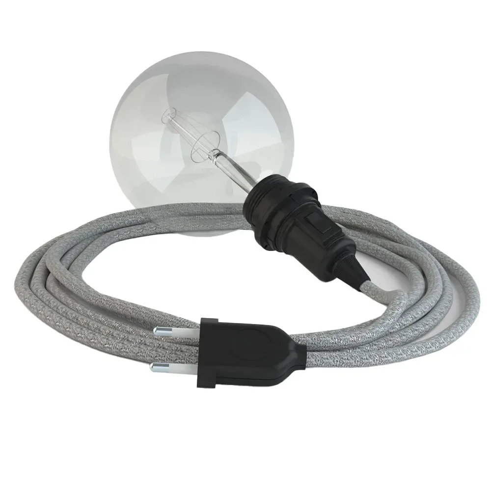 Cables Lampe Suspendue Pour Abat-jour Rl02 3 M Glittering Silver / Black One Size - Creative - FashionsVida