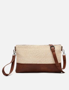 Estena petit sac bandoulière effet raphia avec poignée ED