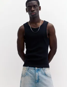Pull&Bear Ribbed Tank Top (Size: ) - Pull&bear - FashionsVida