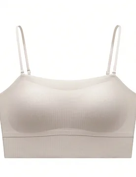 Sujetador inalámbrico sin costuras gris, lencería sin espalda para entrenamiento, conjunto de top tubo, cómodo, imprescindible para adolescentes/j? - Shein - FashionsVida