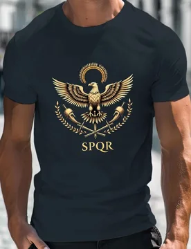 Roman eagle SPQR men's summer casual cotton round neck short sleeve T-shirt - Aliexpress - FashionsVida