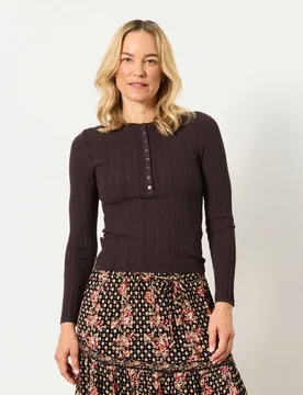 Crew Neck Jumper Chocolate female - Fatface - FashionsVida