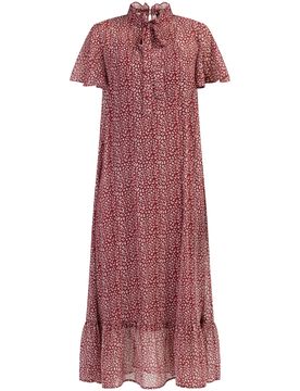 Faina Vestido rojo oscuro / blanco
