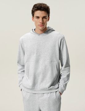 Felpa Uomo con Cappuccio in Cotone e Seta SILKERRY™ Spessa Casual Husky XXL