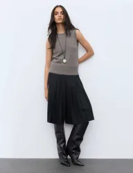Merino Wool Rich Knitted Vest with Cashmere Mid Grey Marl female