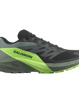 Sense Ride 5 Trail Running Shoes Black / Laurel Wreath / Green Gecko UK 7 Men - Salomon - FashionsVida