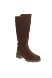 Buckle Detail Long Boots - Dark Brown - Size: 5