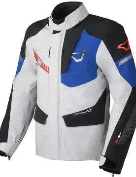 Giacca Moto Synchrone Light Grigio Nero Blu taglia 2XL - Macna - FashionsVida